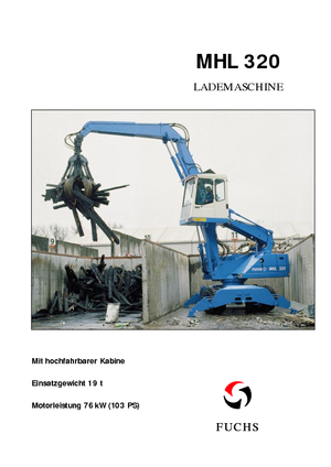 Graafmachines in overslaguitvoering Fuchs MHL 320