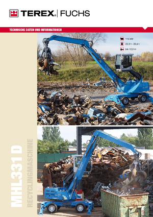 Graafmachines in overslaguitvoering Terex-Fuchs MHL 331 D