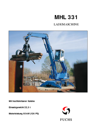 Graafmachines in overslaguitvoering Fuchs MHL 331