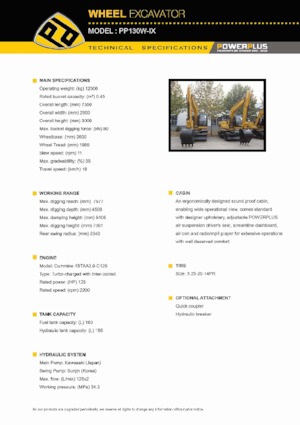 Mobiele graafmachines PowerPlus PP130W-IX 