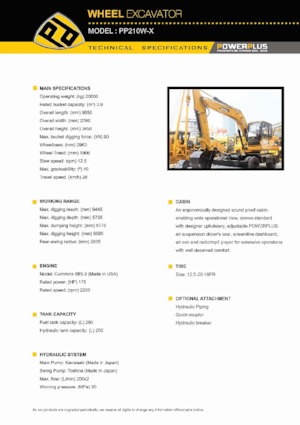 Mobiele graafmachines PowerPlus PP210W-X