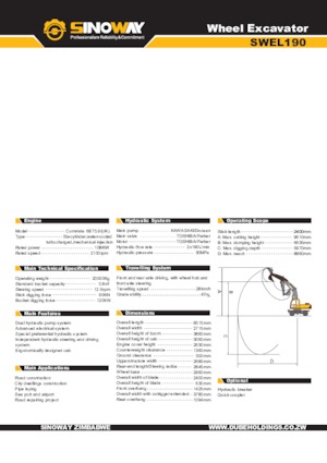 Mobiele graafmachines Sinoway SWEL190