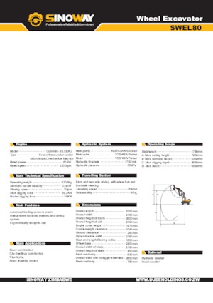 Mobiele graafmachines Sinoway SWEL80