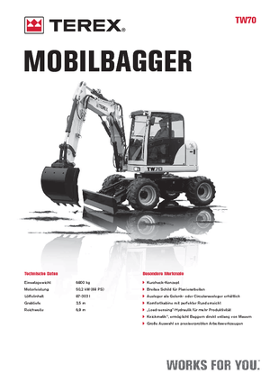 Mobiele graafmachines Terex TW 70