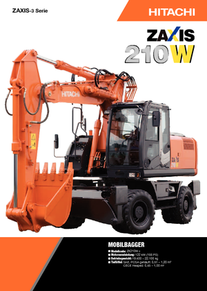 Rupsgraafmachines Hitachi ZX 210 W 3