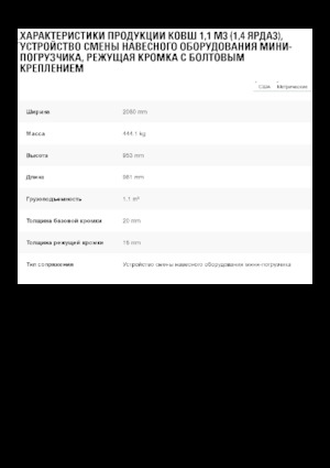 Bakken voor wielladers Caterpillar 1,1 m3