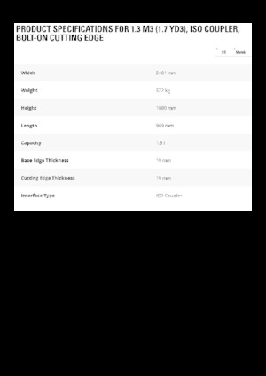 Bakken voor wielladers Caterpillar 1,3 m3