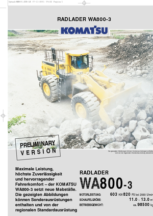 Wielladers Komatsu WA800-3