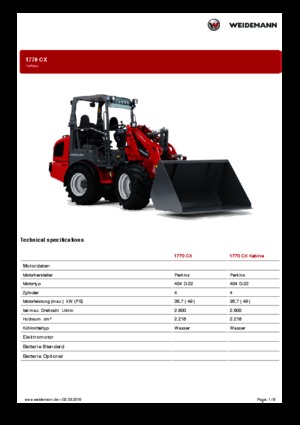 Compacte wielladers Weidemann 1770 CX