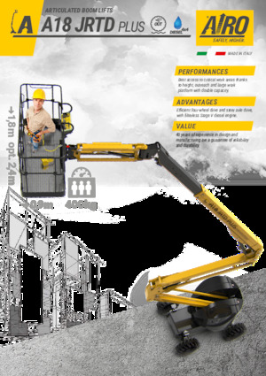Knikarmhoogwerkers op wielen AIRO A18 JRTD PLUS