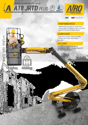 Knikarmhoogwerkers op wielen AIRO A18 JRTD PLUS