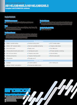 Knikarmhoogwerkers op wielen Sinoboom AB14EJ 