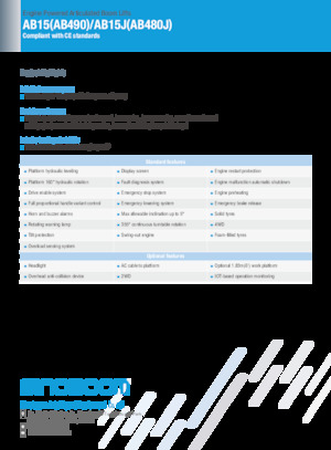 Knikarmhoogwerkers op wielen Sinoboom AB15J