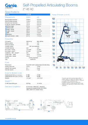 Knikarmhoogwerkers op wielen Genie Z™-45 XC