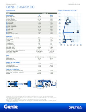 Knikarmhoogwerkers op wielen Genie Z-34/22 DC