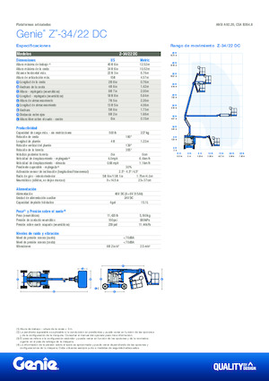 Knikarmhoogwerkers op wielen Genie Z-34/22 DC