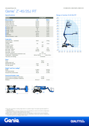 Knikarmhoogwerkers op wielen Genie Z-45/25J RT