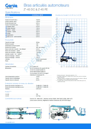 Knikarmhoogwerkers op wielen Genie Z-45 DC