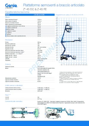 Knikarmhoogwerkers op wielen Genie Z-45 DC
