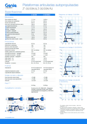 Knikarmhoogwerkers op wielen Genie Z-30/20N RJ