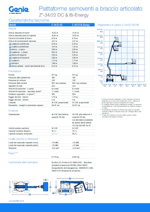 Knikarmhoogwerkers op wielen Genie Z-34/22 DC