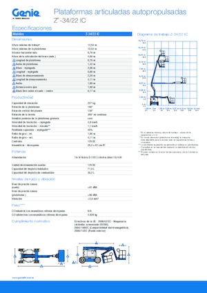 Knikarmhoogwerkers op wielen Genie Z-34/22 IC