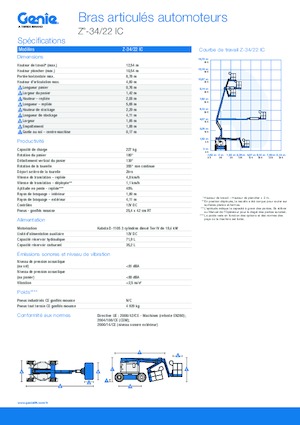 Knikarmhoogwerkers op wielen Genie Z-34/22 IC