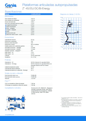 Knikarmhoogwerkers op wielen Genie Z-45/25J DC