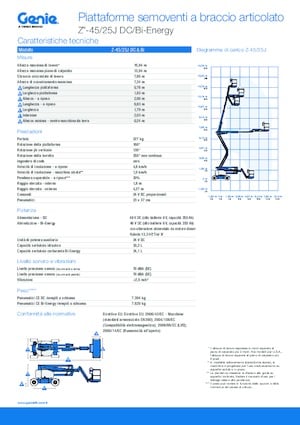 Knikarmhoogwerkers op wielen Genie Z-45/25J Bi-Energy