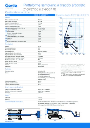 Knikarmhoogwerkers op wielen Genie Z-60 DC