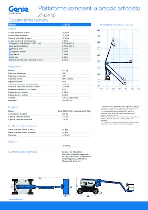 Knikarmhoogwerkers op wielen Genie Z-62/40