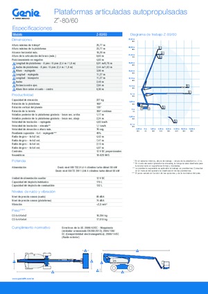 Knikarmhoogwerkers op wielen Genie Z-80/60