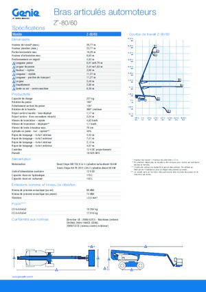 Knikarmhoogwerkers op wielen Genie Z-80/60