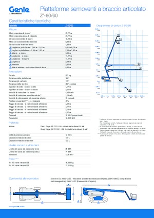 Knikarmhoogwerkers op wielen Genie Z-80/60