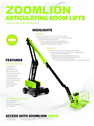 Knikarmhoogwerkers op wielen Zoomlion ZA20JE GB