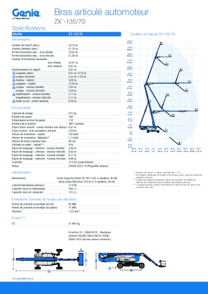 Knikarmhoogwerkers op wielen Genie ZX-135/70