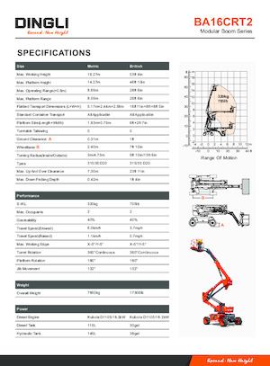 Knikarmhoogwerkers op wielen Dingli BA16CRT2
