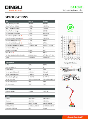 Knikarmhoogwerkers op wielen Dingli BA16NE
