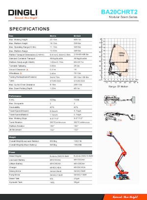 Knikarmhoogwerkers op wielen Dingli BA20CHRT2