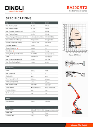 Knikarmhoogwerkers op wielen Dingli BA20CRT2