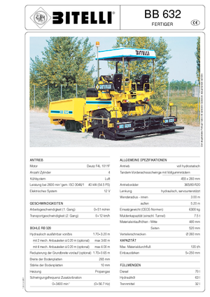 Verrijdbare asfalteermachine Bitelli BB 632 RB 320