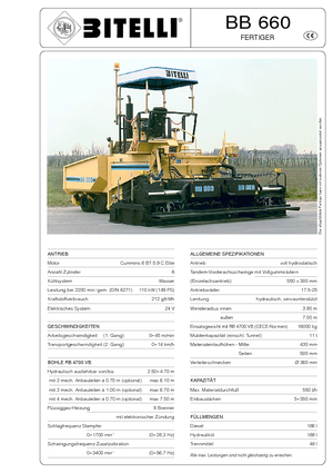 Verrijdbare asfalteermachine Bitelli BB 660 RB 4700 VB