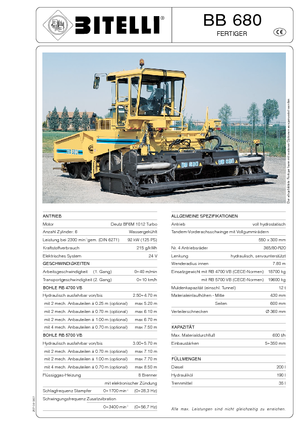 Verrijdbare asfalteermachine Bitelli BB 680 RB 5700 VB