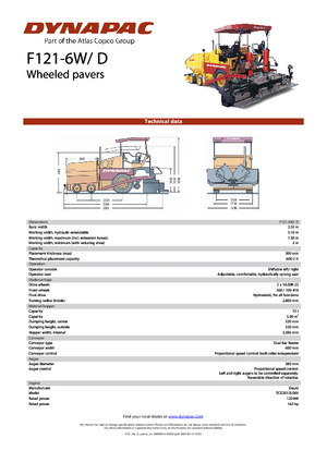 Verrijdbare asfalteermachine Dynapac F 121-6 W/D