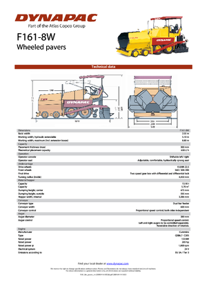 Verrijdbare asfalteermachine Dynapac F 161-8 W