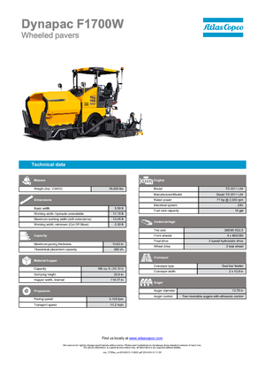 Verrijdbare asfalteermachine Dynapac F 1700 W