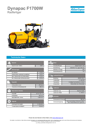 Verrijdbare asfalteermachine Dynapac F 1700 W