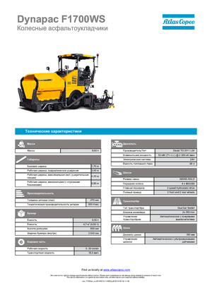 Verrijdbare asfalteermachine Dynapac F 1700 WS