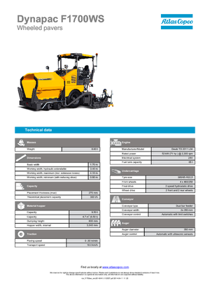 Verrijdbare asfalteermachine Dynapac F 1700 WS
