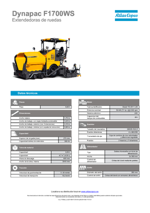 Verrijdbare asfalteermachine Dynapac F 1700 WS